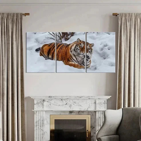 3pcs Snow Scene and Tiger Modern Decor Wall Art Canvas Unframed – High Quality Print 100% Australian Made Wall Canvas