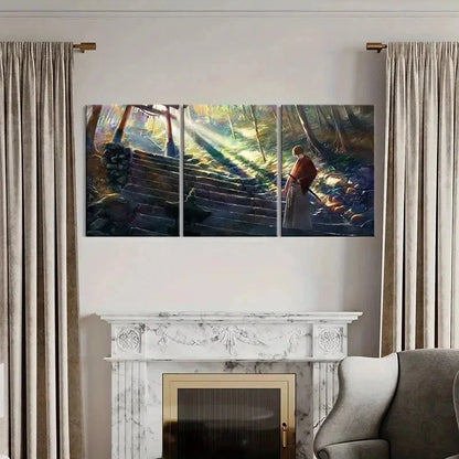 3pcs Japanese Classic Anime Swordsman Wall Art Set Canvas Framed 50x70cm - High Quality Print 100% Australian Made Wall Canvas Ready to Hang