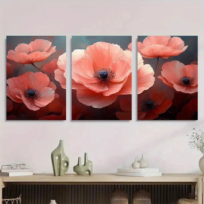 3pcs Pink Flower Nature Beauty Perfect Wall Art Set Canvas Framed 40x60cm - High Quality Print 100% Australian Made Wall Canvas Ready to Hang - Bella Home Decor