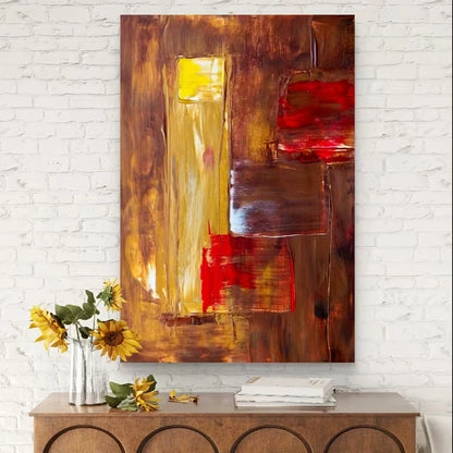 European-Inspired Textured Brushstrokes Abstract Metal Print Ready to Hang