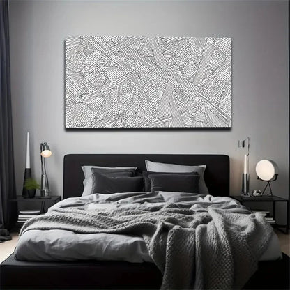 Black White Textured Landscape Wall Art Canvas Office Home Room Framed 120x60cm