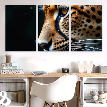 3pcs Leopard Close-Up Portrait Wall Art Set Canvas Framed 40x60cm - High Quality Print 100% Australian Made Wall Canvas Ready to Hang