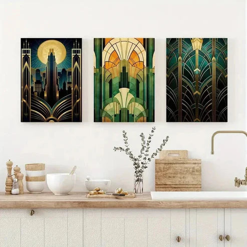 3pcs Portrait Orientation Smooth Lines Wall Art Canvas Unframed - High Quality Print 100% Australian Made Wall Canvas