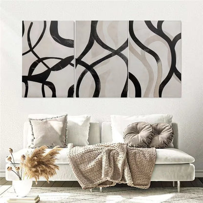 3pcs Minimalist Line Drawings Abstract Wall Art Set Canvas Framed 60x90cm – High Quality Print 100% Australian Made Wall Canvas Ready to Hang