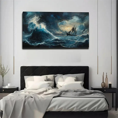 Sailboat Ocean Spray Bar Wall Art Canvas Office Home Room Framed 120x60cm