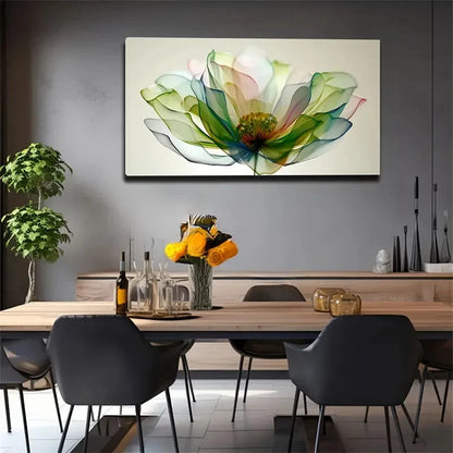 Modern Minimalist Green Floral Wall Art Canvas Office Home Room Framed 120x60cm