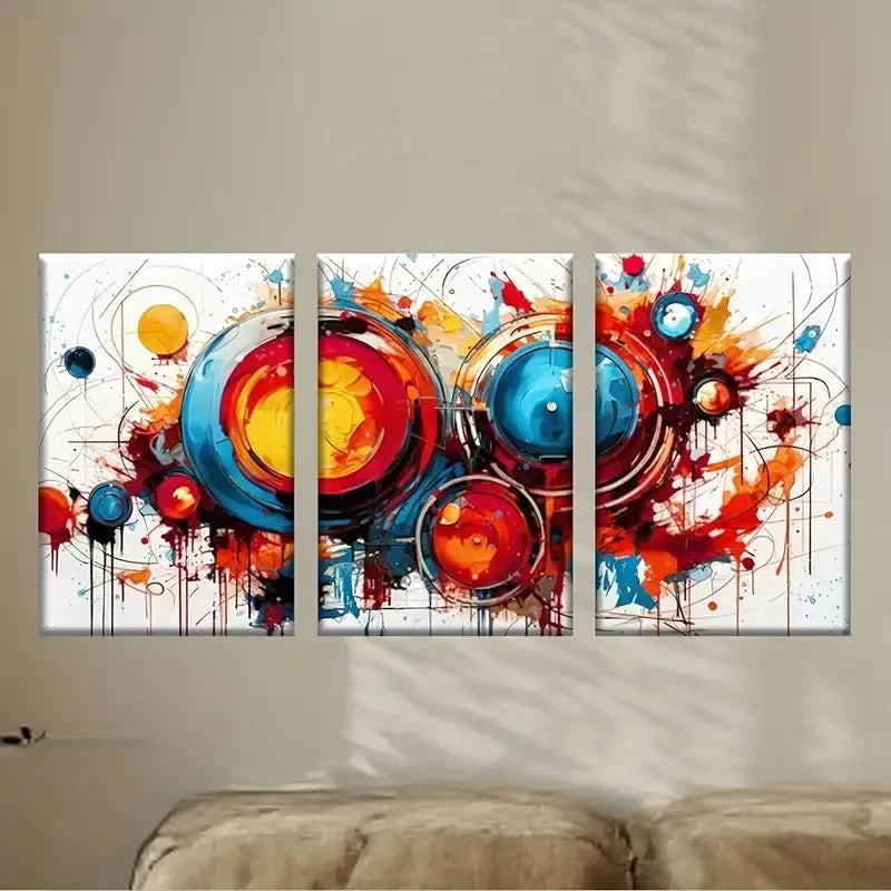 3pcs a Painting of a Large Abstract Painting Wall Art Set Canvas Framed 40x60cm - High Quality Print 100% Australian Made Wall Canvas Ready to Hang - Bella Home Decor