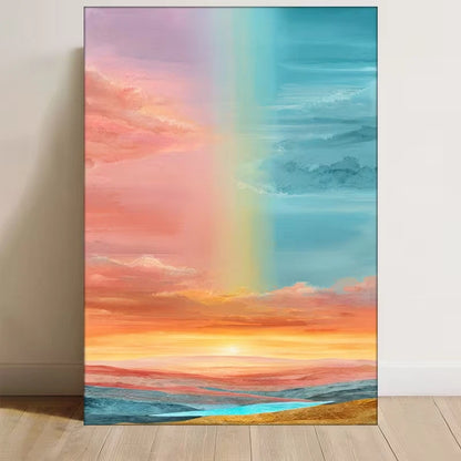 Surrealist Rainbow Landscape Metal Print Ready to Hang