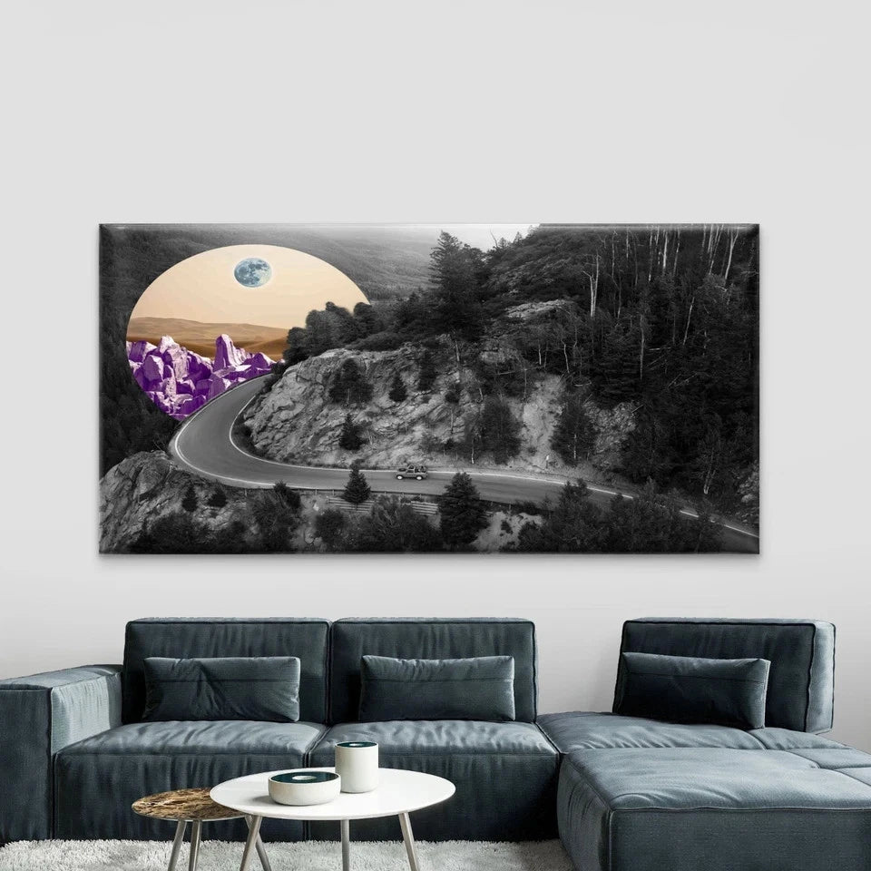 Collage of Landscapes Wall Art Canvas Office Home Room Framed 120x60cm