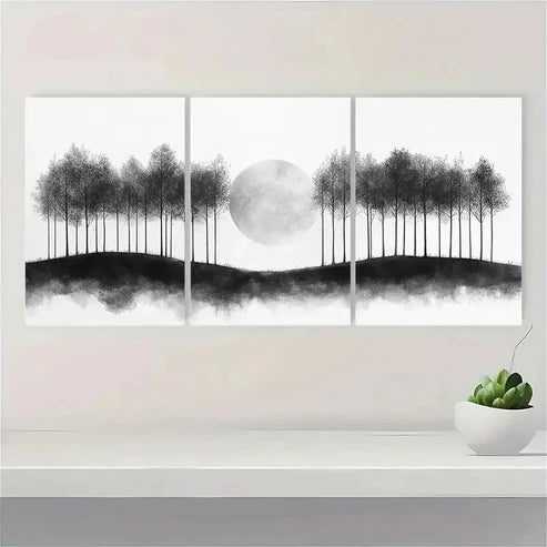 3pcs DustinWay Canvas Print Art Black and White all Wall Art Set Canvas Unframed - High Quality Print 100% Australian Made Wall Canvas - Bella Home Decor