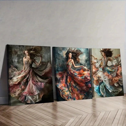 3pcs Women dance Wall Art Set Canvas Framed 40x60cm - High Quality Print 100% Australian Made Wall Canvas Ready to Hang - Bella Home Decor