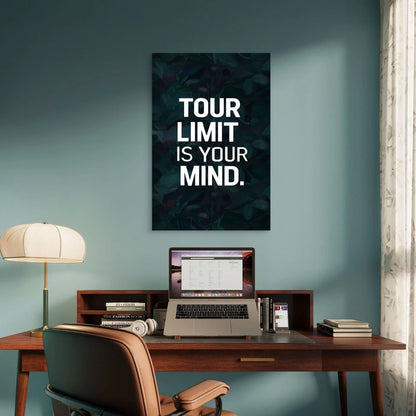 Your Limit Is Your Mind Quote 5mm thick Plastic Poster Ready to Hang 90x60cm