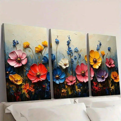 3pcs Field Art Prints Horizontal  FB    Wall Art Set Canvas Framed 50x70cm - High Quality Print 100% Australian Made Wall Canvas Ready to Hang