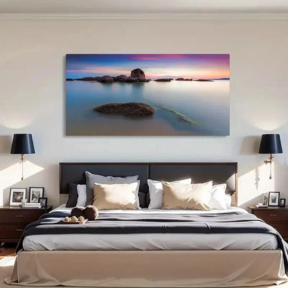 Vibrant Sunset Scenery Clouds Wall Art Canvas Office Home Room Framed 120x60cm