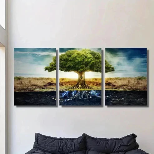 3pcs Grafted Olive Tree Decoration  Wall  Art Set Canvas Unframed - High Quality Print 100% Australian Made Wall Canvas