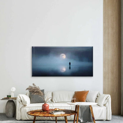 Calming Night Sea View Wall Art Canvas Office Home Room Framed 120x60cm - Bella Home Decor