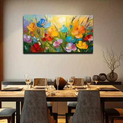 Bunch Of Colorful Flowers Wall Art Canvas Office Home Room Framed 120x60cm