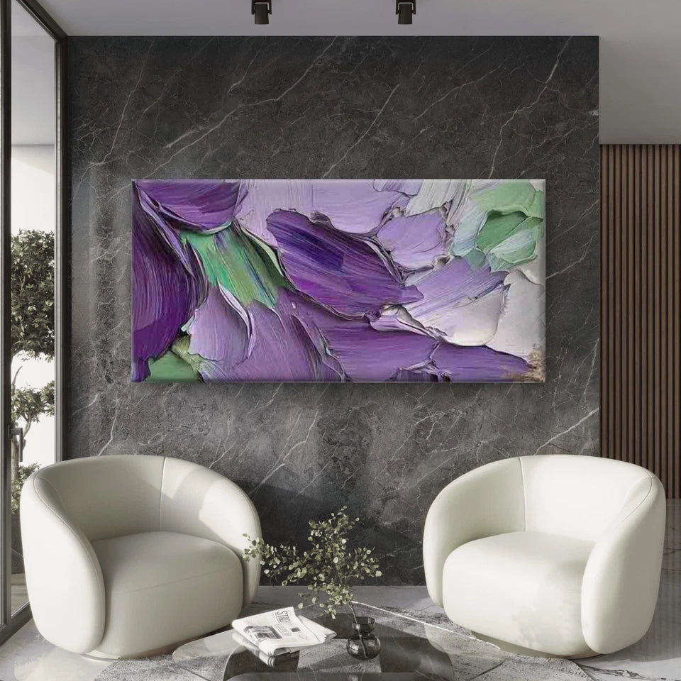 Abstract Floral Painting Wall Art Canvas Office Home Room Framed 120x60cm - Bella Home Decor