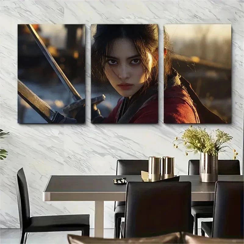3pcs Custom For Sheung Warrior Perfect Wall Art Set Canvas Framed 50x70cm - High Quality Print 100% Australian Made Wall Canvas Ready to Hang - Bella Home Decor