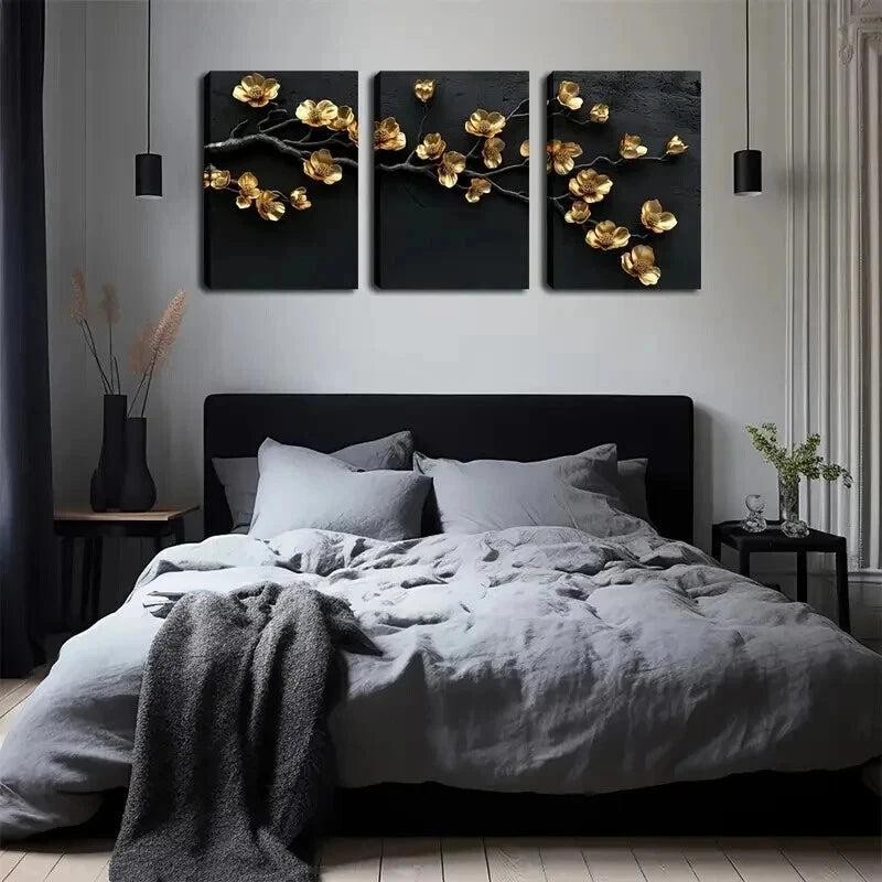 3pcs Magnolia Flower Design Deco Perfect Wall Art Set Canvas Framed 60x90cm - High Quality Print 100% Australian Made Wall Canvas Ready to Hang - Bella Home Decor