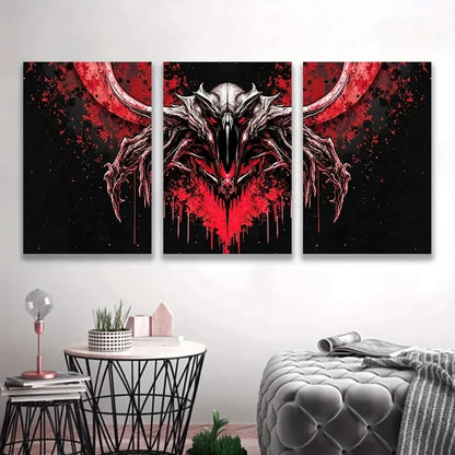 3pcs Black And Red Images Painting L  Wall Art Set Canvas Framed 50x70cm - High Quality Print 100% Australian Made Wall Canvas Ready to Hang - Bella Home Decor