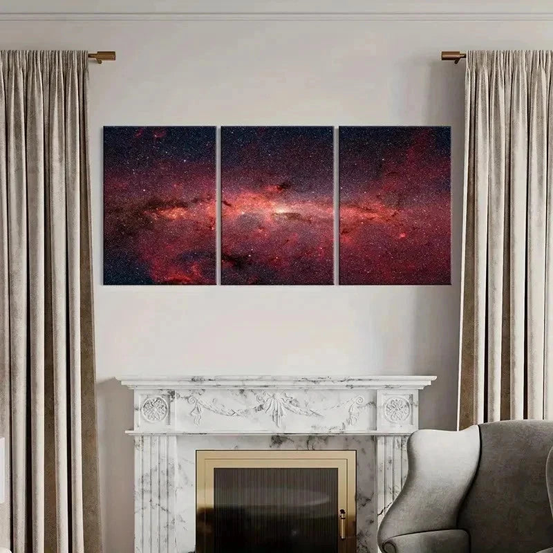 3pcs Universe Galaxy Nebula Space Modern Wall Art Set Canvas Framed 60x90cm - High Quality Print 100% Australian Made Wall Canvas Ready to Hang - Bella Home Decor