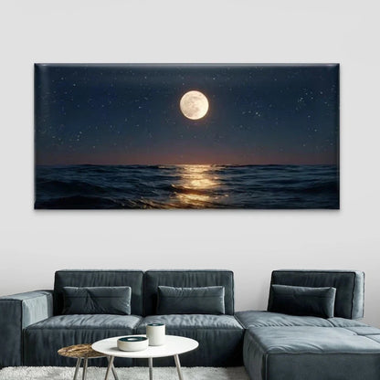 Serene Ocean Reflection Wall Art Canvas Office Home Room Framed 120x60cm
