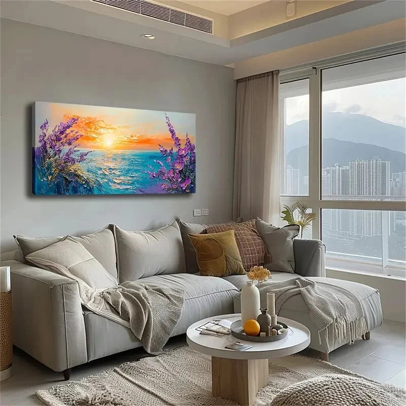 Décor with Vibrant Orange Wall Art Canvas Office Home Room Framed 120x60cm