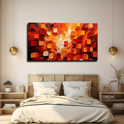 Abstract Blocks Full Of Layers Wall Art Canvas Office Home Room Framed 120x60cm