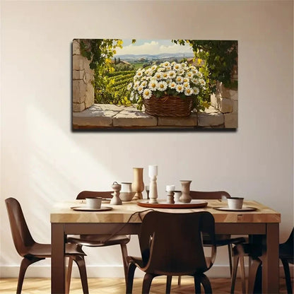White Chrysanthemum On The Wind Wall Art Canvas Office Home Room Framed 120x60cm