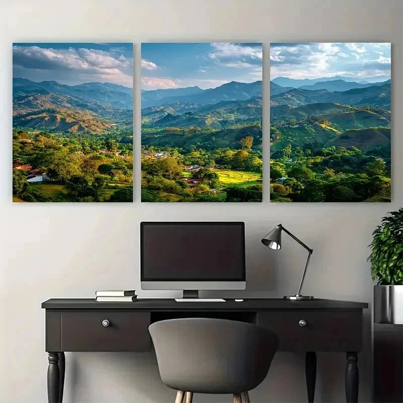 3pcs Colombia Travel Scenery Nature Perfect Wall Art Set Canvas Framed 50x70cm - High Quality Print 100% Australian Made Wall Canvas Ready to Hang - Bella Home Decor