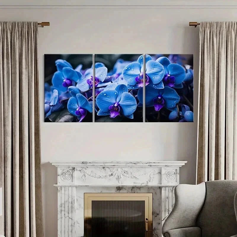 3pcs Dewy Flowers Modern Decoration Wall Art Set Canvas Framed 50x70cm - High Quality Print 100% Australian Made Wall Canvas Ready to Hang - Bella Home Decor