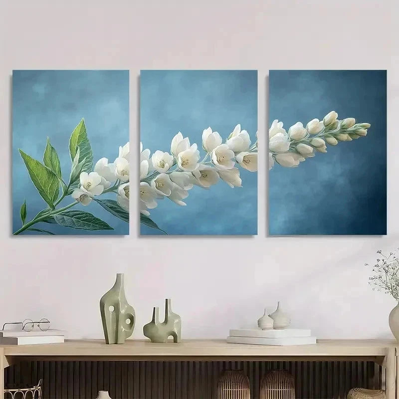 3pcs Baptistic Aesthetic Flower Pastel Perfect Wall Art Set Canvas Framed 60x90cm - High Quality Print 100% Australian Made Wall Canvas Ready to Hang - Bella Home Decor