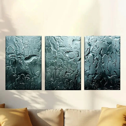 3pcs Interesting window dew drops Wall Art Set Canvas Framed 50x70cm - High Quality Print 100% Australian Made Wall Canvas Ready to Hang