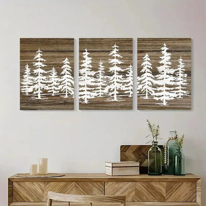 3pcs Pine Tree Forest Wall Art Set Canvas Unframed - High Quality Print 100% Australian Made Wall Canvas
