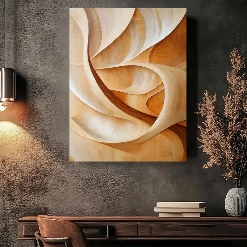 Beautiful Wave Abstract Modern Painting 40x60cm Metal Print Ready to Hang - Bella Home Decor
