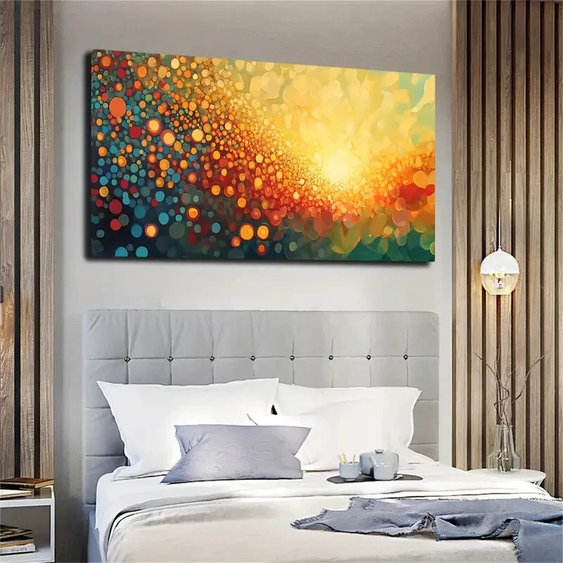 Vibrant Colorful Dot Décor Wall Art Canvas Office Home Room Framed 120x60cm - Bella Home Decor