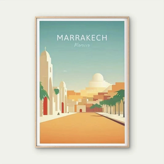 Marrakech Journey To The Heart Of Morocco Travel Poster Print Wall Art