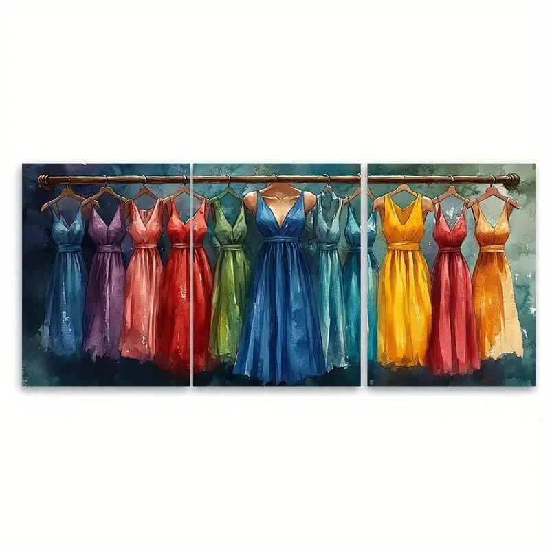 3pcs Fashion Clothes Rai ki Wall Art Set Canvas Framed 60x90cm - High Quality Print 100% Australian Made Wall Canvas Ready to Hang