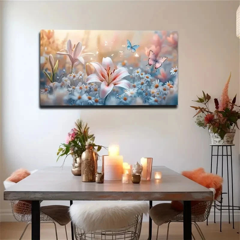 Minimalist Modern Floral Wall Art canvas office home room framed 120x60cm - Bella Home Decor