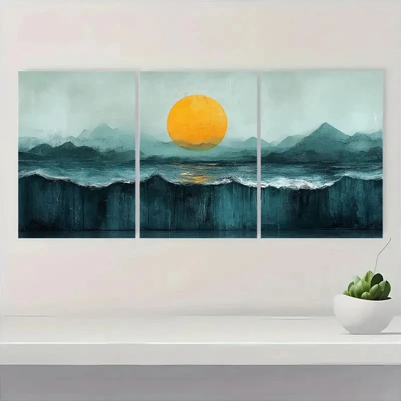 3pcs Green Pastel Canvas Art Prints  AP  Wall Art Set Canvas Framed 60x90cm - High Quality Print 100% Australian Made Wall Canvas Ready to Hang