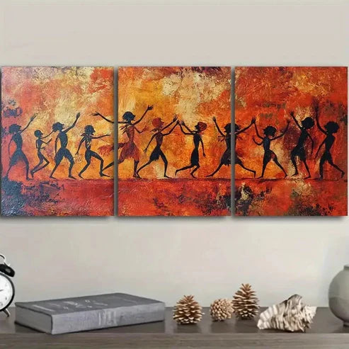 3pcs Celebratory Scene People Wall Art Canvas Unframed – High Quality Print 100% Australian Made Wall Canvas - Bella Home Decor