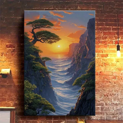 Coastal Cliff Landscape Metal Print Ready to Hang