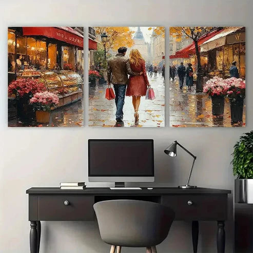 3pcs Humorous Parisian Shopping Quote – Wall Art Canvas Unframed – High Quality Print 100% Australian Made Wall Canvas