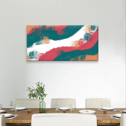 Modern Abstract Textured Colour Block Waves Wall Art Canvas Office Home Framed 120x60cm