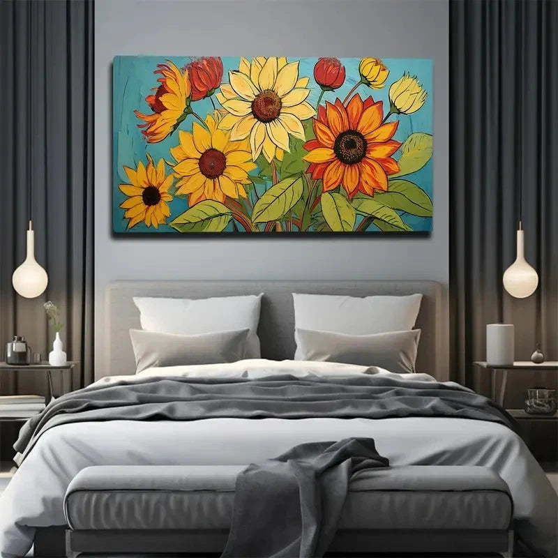Several Beautiful Flowers Wall Art Canvas Office Home Room Framed 120x60cm