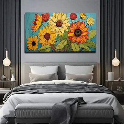Several Beautiful Flowers Wall Art Canvas Office Home Room Framed 120x60cm