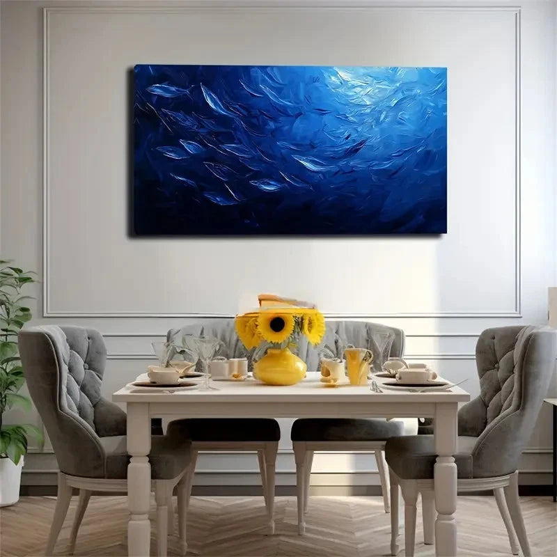 Fish In The Ocean Bar Wall Art Canvas Office Home Room Framed 120x60cm