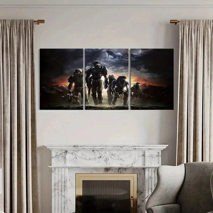 3pcs Halo-Inspired Fantasy Decorative Prints Wall Art Set Canvas Framed 60x90cm - High Quality Print 100% Australian Made Wall Canvas Ready to Hang - Bella Home Decor
