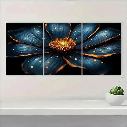 3pcs Print Art Golden Flower Painting R I  Wall Art Set Canvas Unframed - High Quality Print 100% Australian Made Wall Canvas - Bella Home Decor